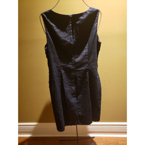 London Times Womens Cocktail Dress Black Tiered Ruffle Sleeveless Size 16 - Picture 4 of 7